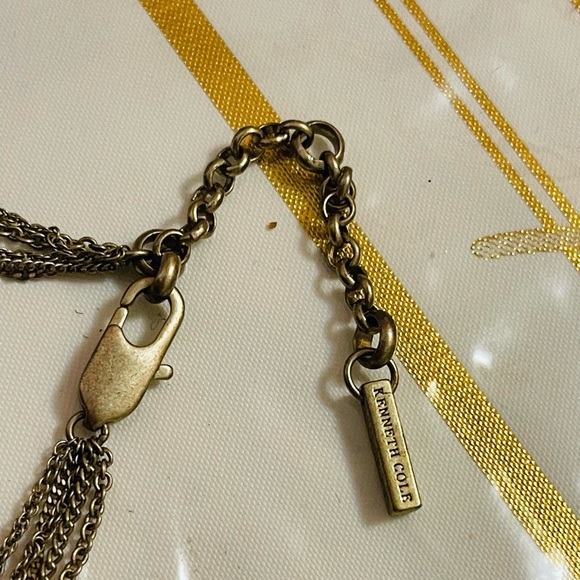 VTG Kenneth Cole Brown Glass Beaded Necklace Multi-Chain Adjustable 16-18” - Picture 7 of 8